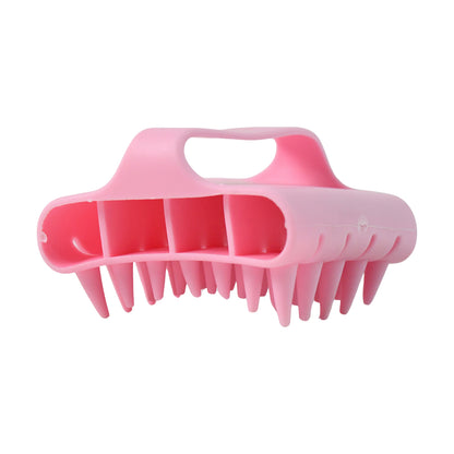 Wukusy scalp massager shampoo brush with soft silicone bristles and handle for gentle hair washing and scalp massage.