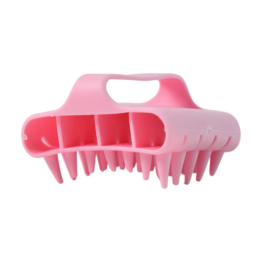 Wukusy scalp massager shampoo brush with soft silicone bristles and handle for gentle hair washing and scalp massage.