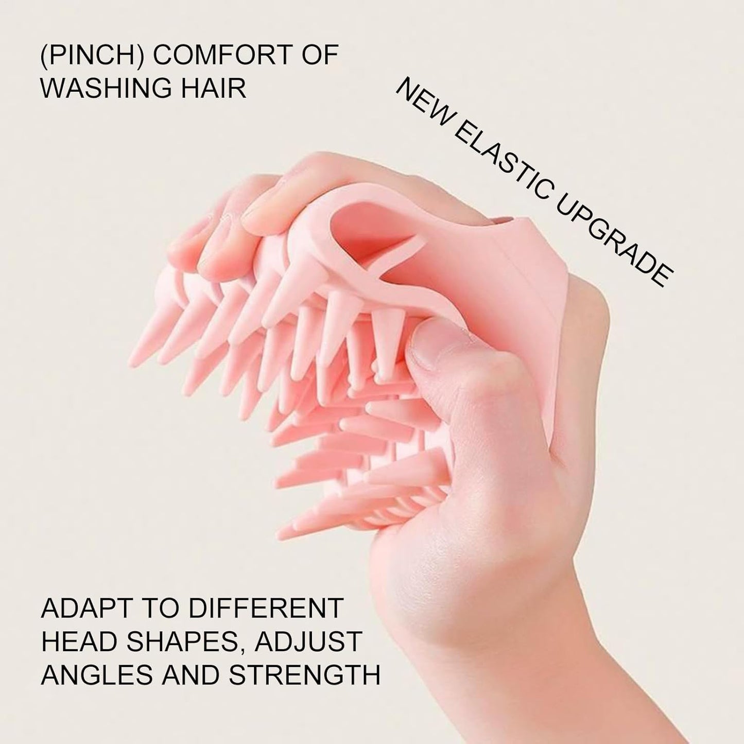 Wukusy scalp massager shampoo brush with soft silicone bristles and handle for gentle hair washing and scalp stimulation.