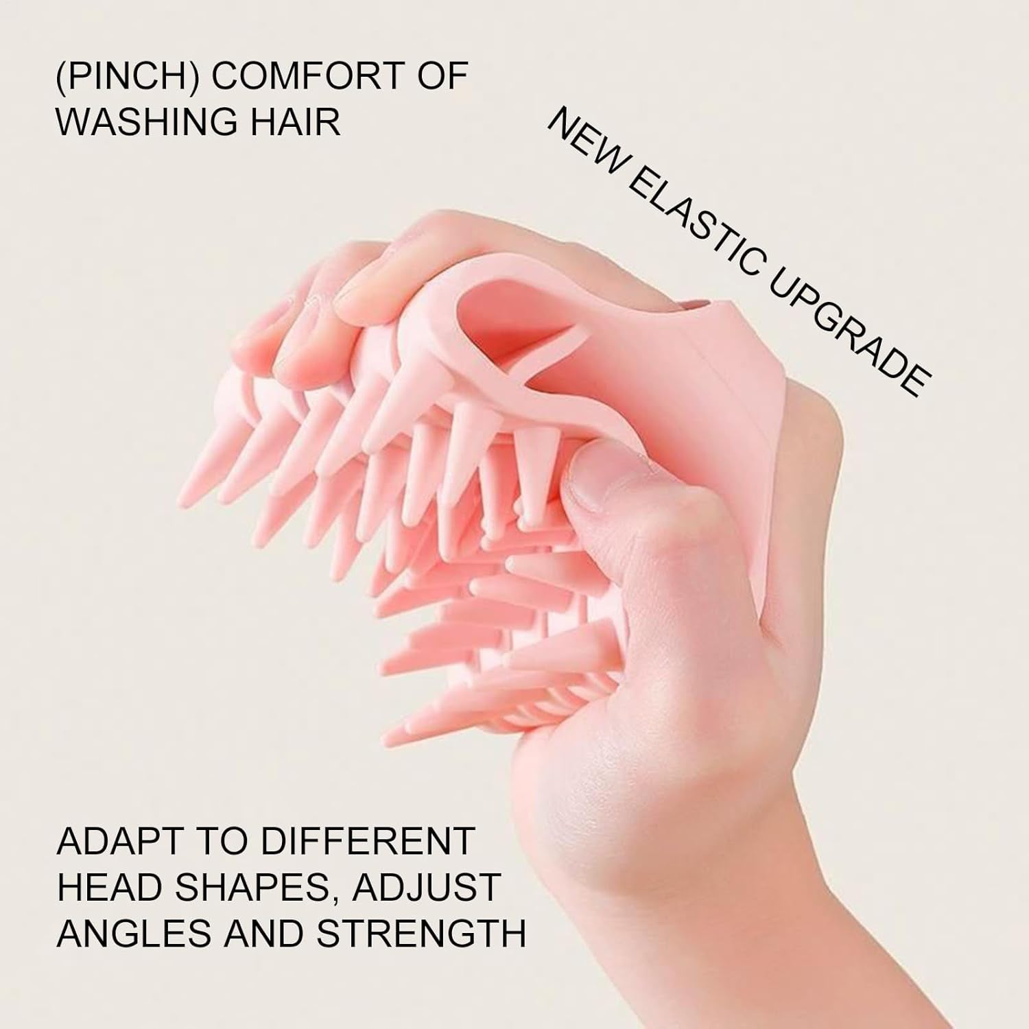 Wukusy scalp massager shampoo brush with soft silicone bristles and handle for gentle hair washing and scalp stimulation.