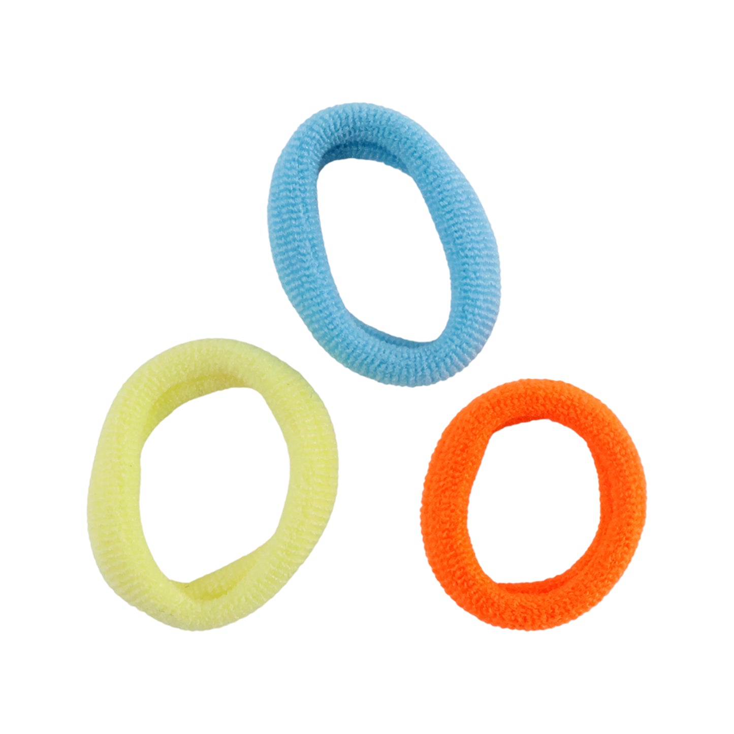 Set of three Wukusy seamless soft hair elastics, gentle stretch hair ties for comfortable, secure hold in healthy hair.