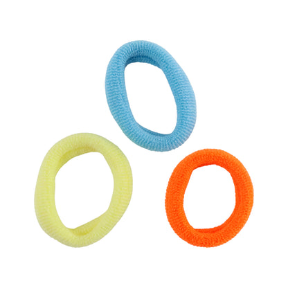 Set of three Wukusy seamless soft hair elastics, gentle stretch hair ties for comfortable, secure hold in healthy hair.