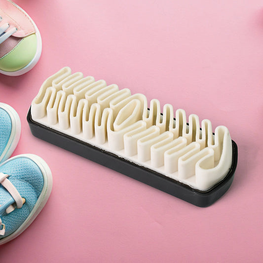 Wukusy shoe cleaning brush for shoes and boots, rubber bristle brush for cleaning and maintaining footwear.