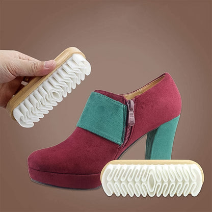 Wukusy shoe cleaning brush for shoes and boots, rubber bristle brush for cleaning and maintaining footwear.