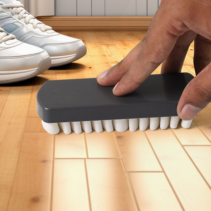 Wukusy shoe cleaning brush for shoes and boots, rubber bristle scrub brush for footwear cleaning and maintenance.