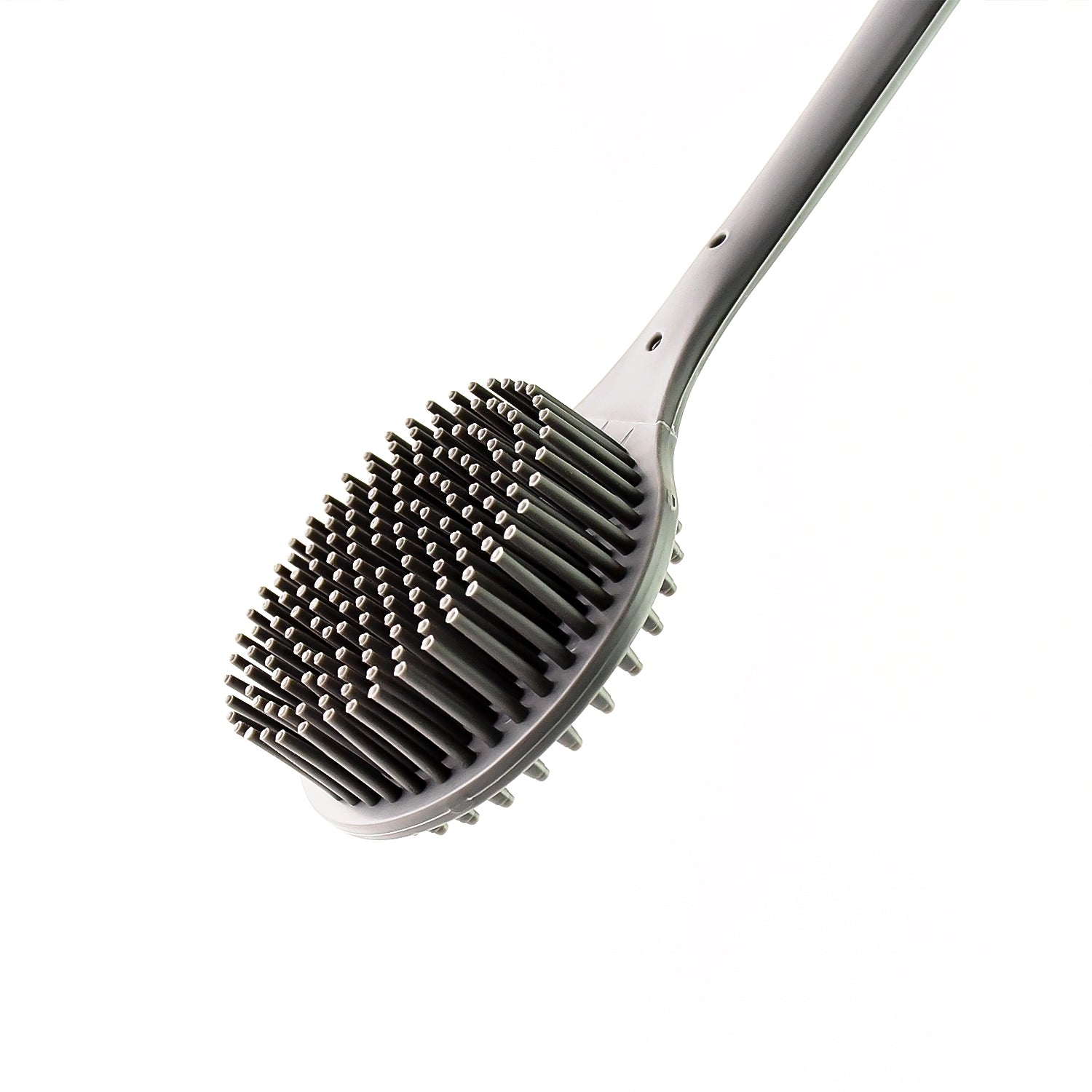 Wukusy silicone back scrubber brush with long handle for exfoliating and cleansing skin in health and beauty routines.