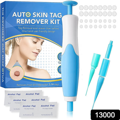 Wukusy Skin Tag Remover Kit 2-in-1 for micro to large skin tags, featuring applicator tools and removal solutions in a set.