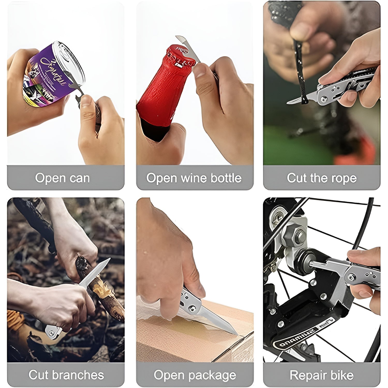 Wukusy stainless steel 8-in-1 multipurpose pocket tool kit with compact design for health and beauty use, featuring various essential tools.