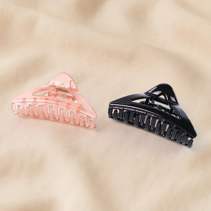Wukusy triangle shape mix color plastic hair claw clips, 12-piece set with durable grip for women and girls, versatile hair accessories