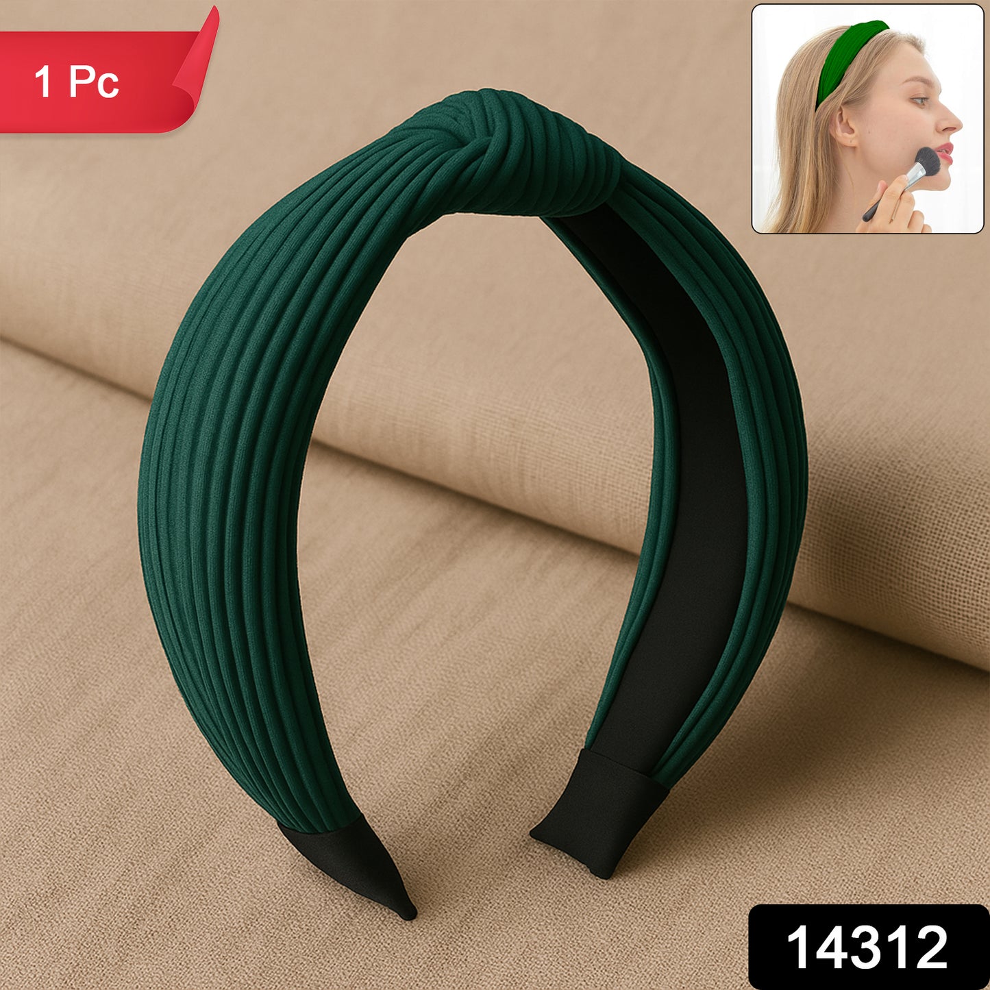Wukusy women's ribbed texture knot design hairband in mixed styles, made of soft fabric for stylish hair accessory.