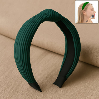 Wukusy women's ribbed texture knot design hairband, stylish and stretchy accessory for health and beauty, in mixed designs.