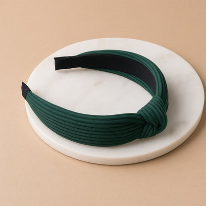 Wukusy women's ribbed texture knot design hairband in mixed patterns, stylish accessory for health and beauty.