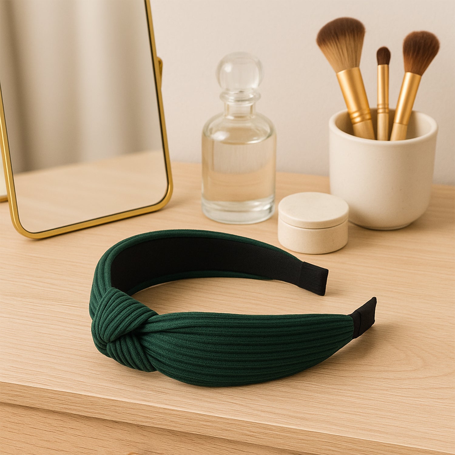 Wukusy women's ribbed texture knot design hairband in mixed patterns, stylish accessory for health and beauty.
