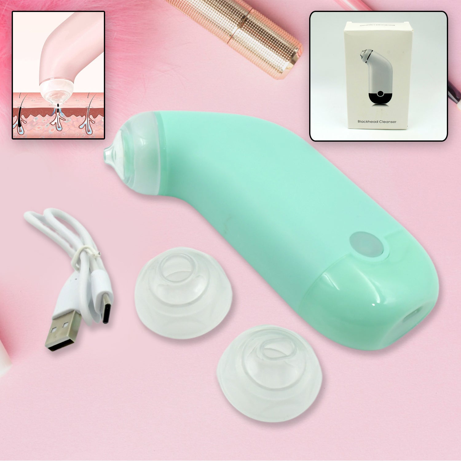 Wukusy vacuum blackhead remover machine for skin care, handheld device with blackhead extraction and facial lifting features.
