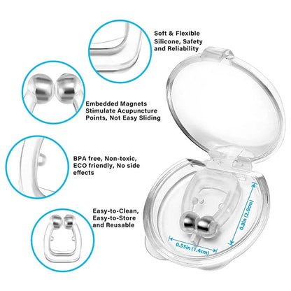 Wukusy silicone magnetic nose clip for men and women to reduce heavy snoring and improve sleep comfort.
