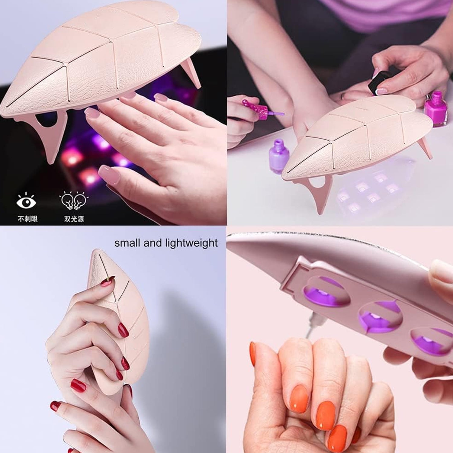 Wukusy Mini Nail Lamp with 6W LED UV light, USB cable, ideal for gel nails, nail art, home DIY, and professional manicures.