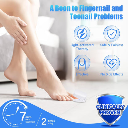 Wukusy rechargeable laser nail fungus treatment device for toenails and fingernails, used for home fungal infection removal.