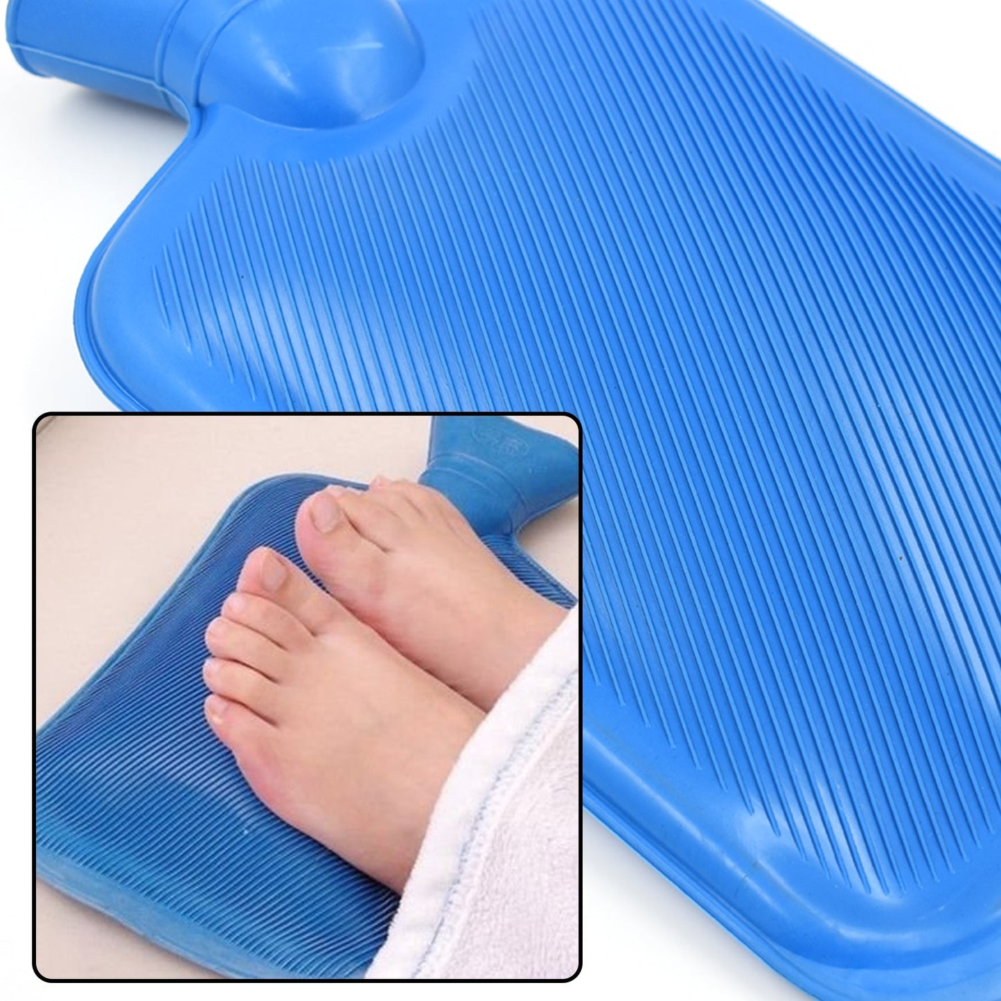 Wukusy 1454 hot water bag, 2000ml, used for pain relief from muscle and neural problems, in a household or medical setting.