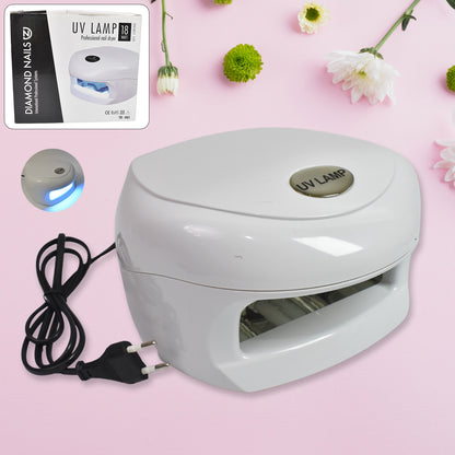Wukusy 18w LED UV Nail Dryer Lamp for gel nails, curing nail polish, with open design and digital timer display.