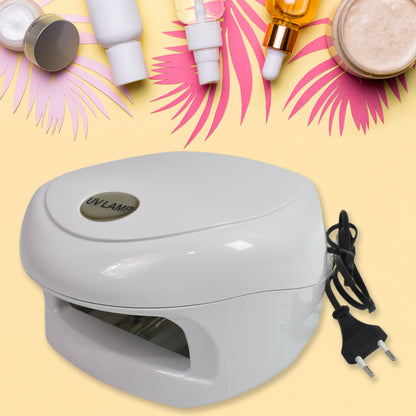 Wukusy 18W LED UV nail dryer lamp for gel nails, compact nail polish curing device with digital display and cooling fan.