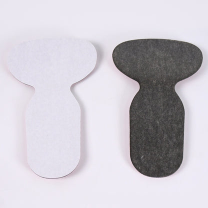 Pair of Wukusy 2-in-1 T-shaped silicone self-adhesive shoe heel pads insoles for comfort and heel support.