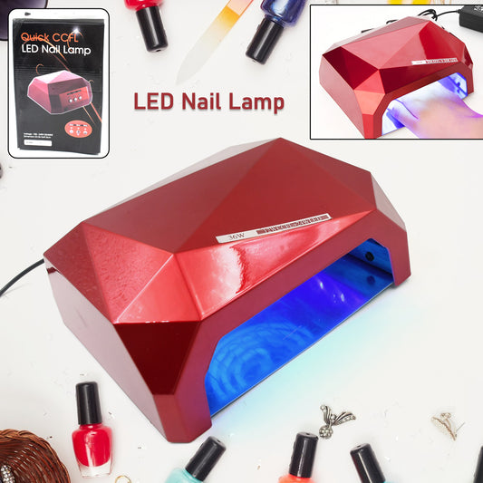 Diamond-shaped 36W LED nail dryer by Wukusy for curing UV gel and nail polish, compact and efficient for professional use.