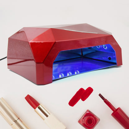 Diamond-shaped 36W LED nail dryer by Wukusy for curing nail polish and UV gel, compact health care nail drying device.