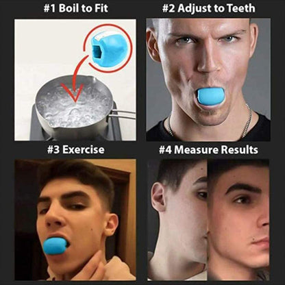 Wukusy 6101 V CN blue jaw exerciser for strengthening jaw muscles and achieving a sharp, chiselled jawline.