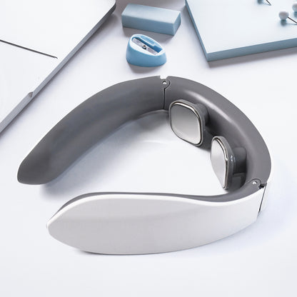 Wukusy electric neck massager for deep tissue pain relief, targeting cervical vertebra area with adjustable heat and massage functions