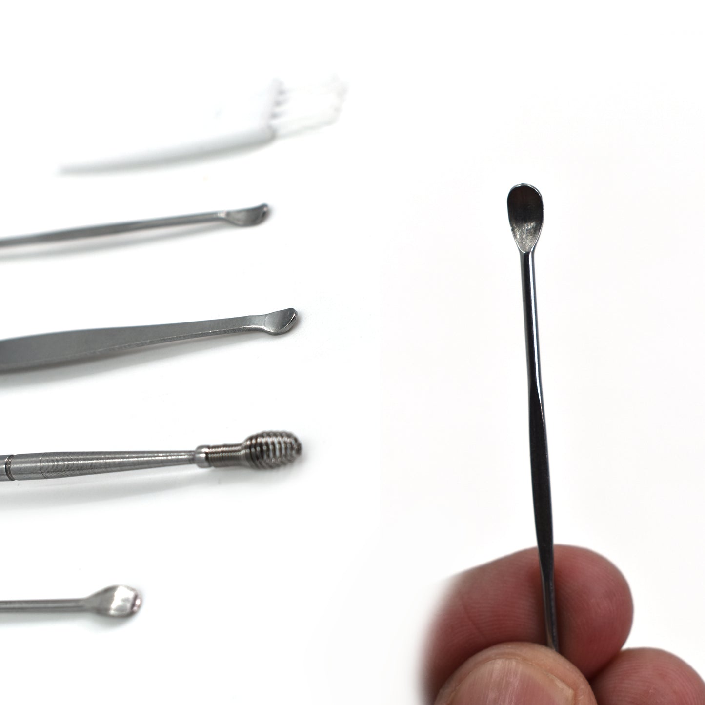 Wukusy 6-piece earwax removal kit with ear curette and cleansing tools for safe ear hygiene and wax removal.