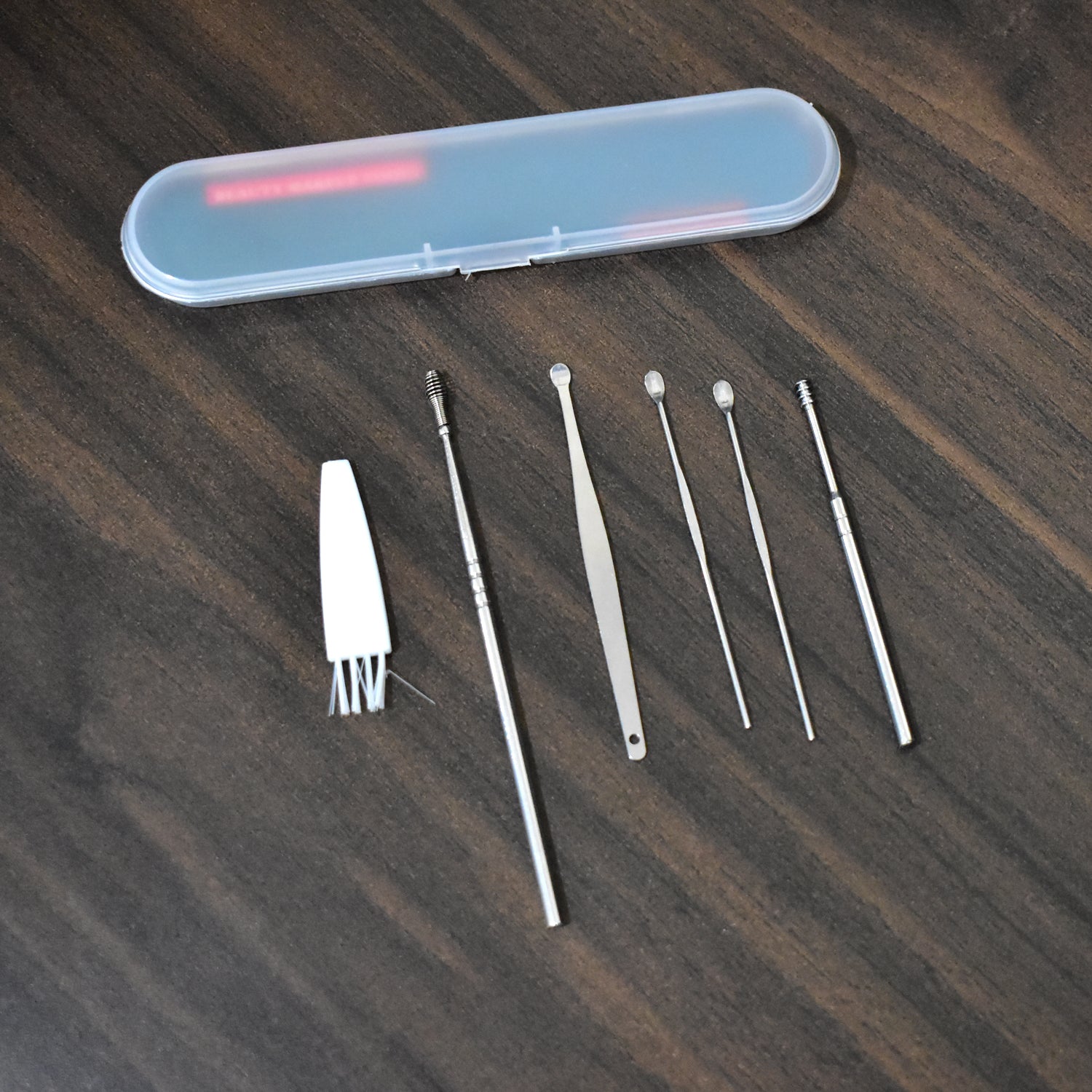 Wukusy 6-piece earwax removal kit with ear curettes and cleansing tools for safe ear hygiene and wax removal.