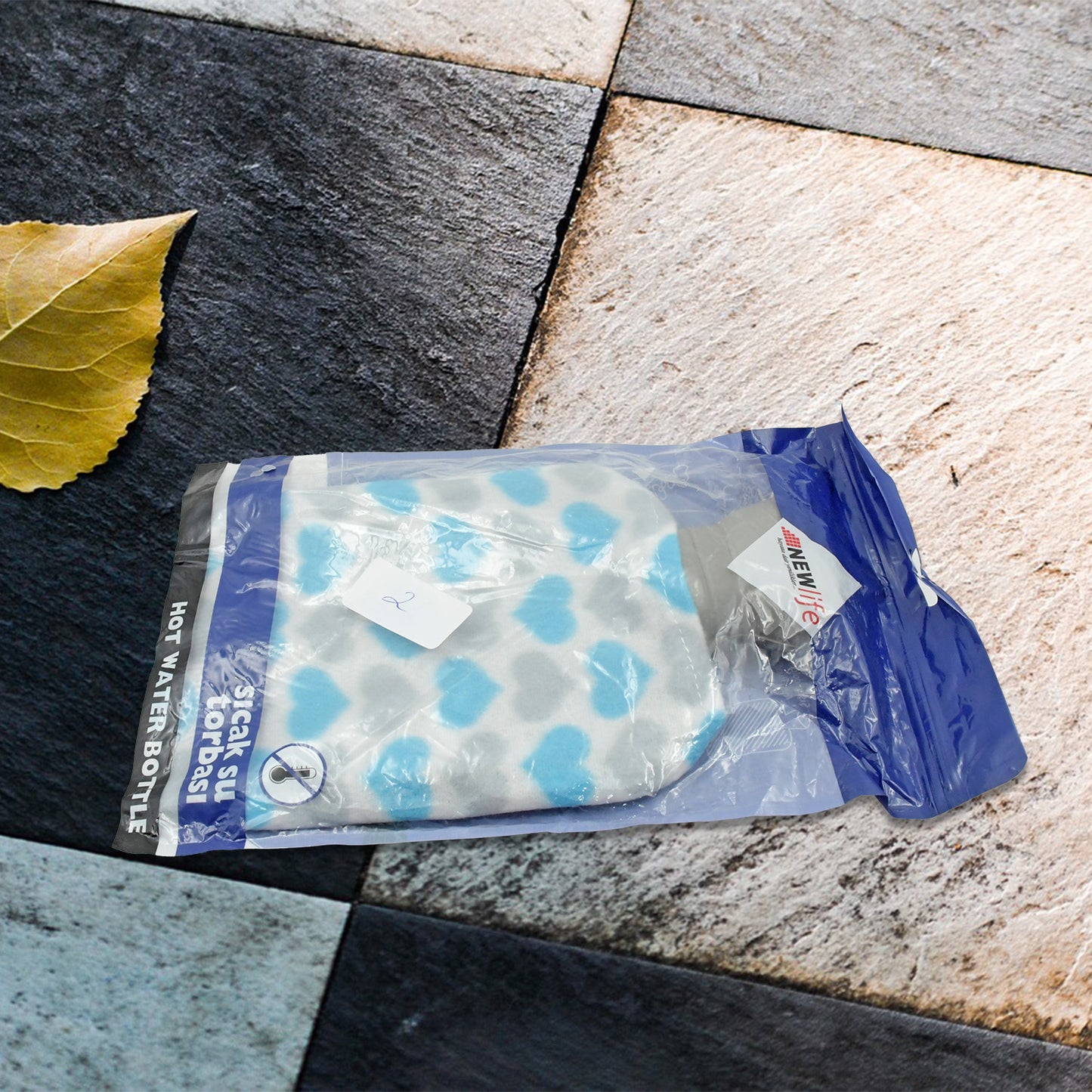 Wukusy hot water bag with cover for pain relief, neck, shoulder, hand, and foot warming, leak-proof hot and cold therapy pad.