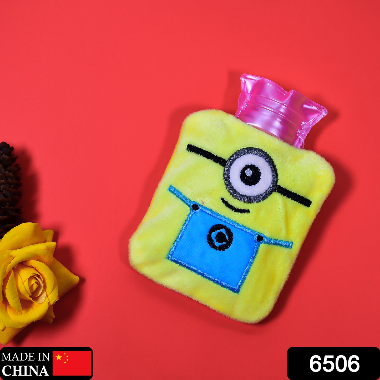Wukusy Minions small hot water bag with cover for pain relief, neck, shoulder, hand, feet warmer, and menstrual cramps.