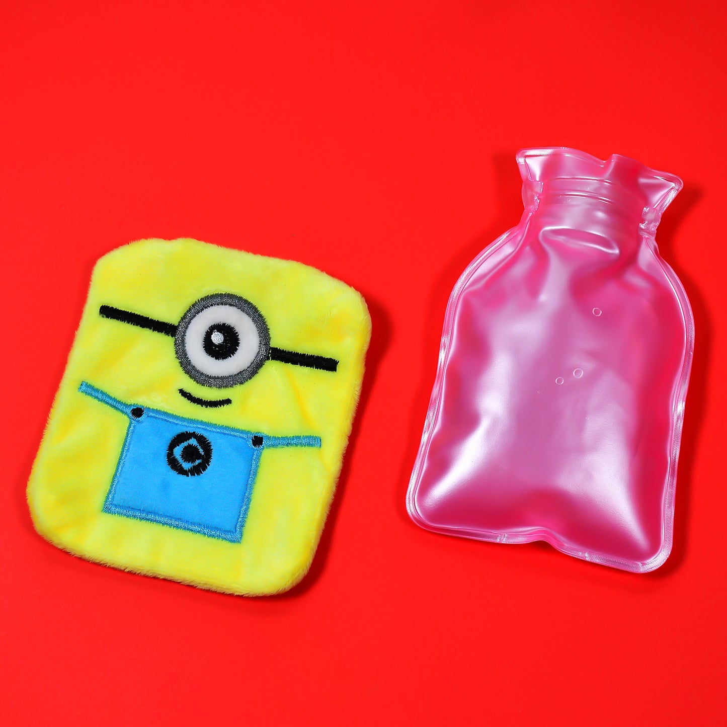 Wukusy Minions small hot water bag with cover for pain relief, neck, shoulder, hand, feet warmer, and menstrual cramps.