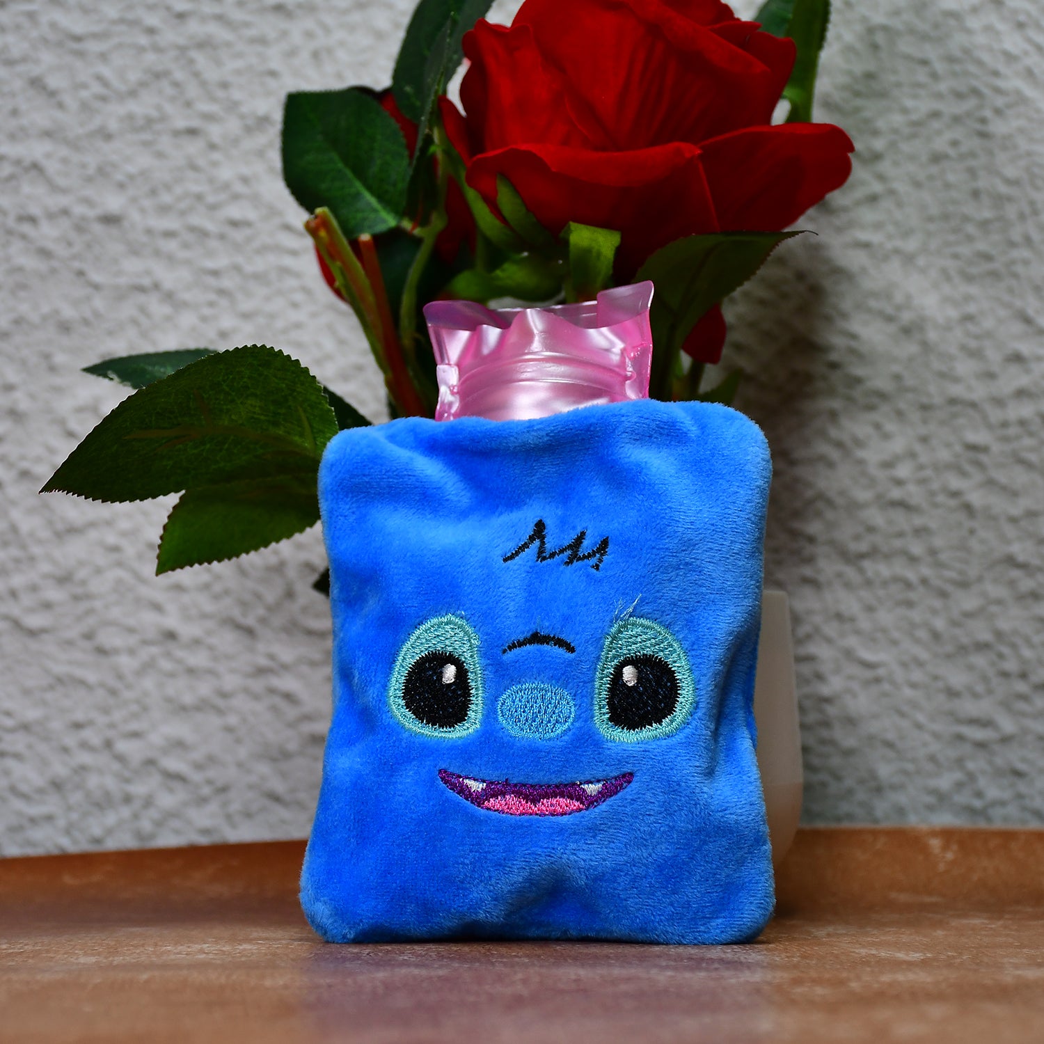 Blue Stitch Wukusy small hot water bag with cover for pain relief, neck, shoulder, hand, feet warming, and menstrual cramps.