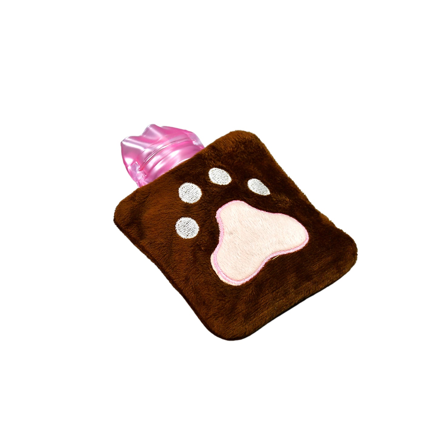 Wukusy Paw Print Small Hot Water Bag with cover for pain relief, neck and shoulder comfort, and warming hands and feet.