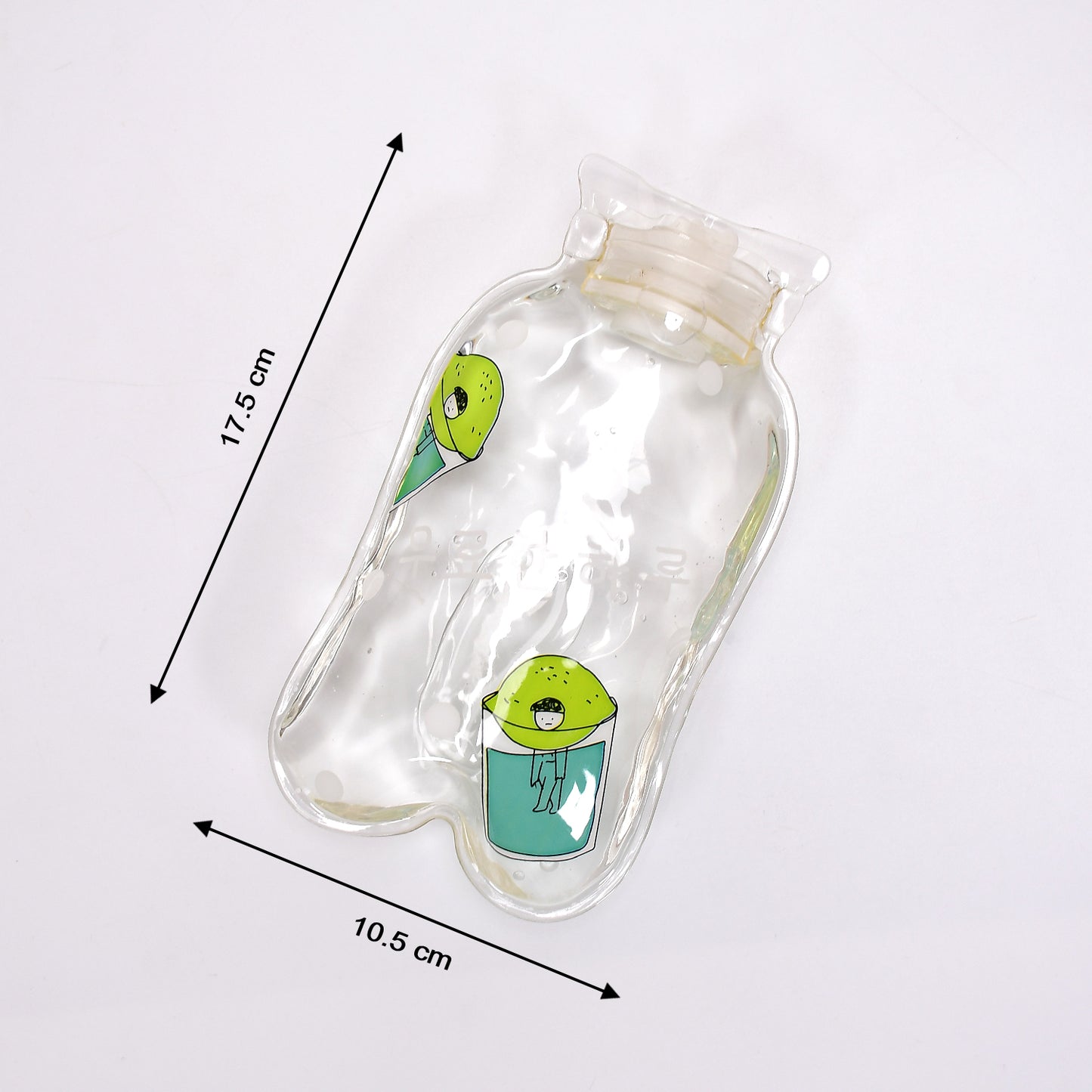Wukusy transparent multi-design small hot water bag with cover for pain relief, neck, shoulder, hand, feet warmer, menstrual cramps.