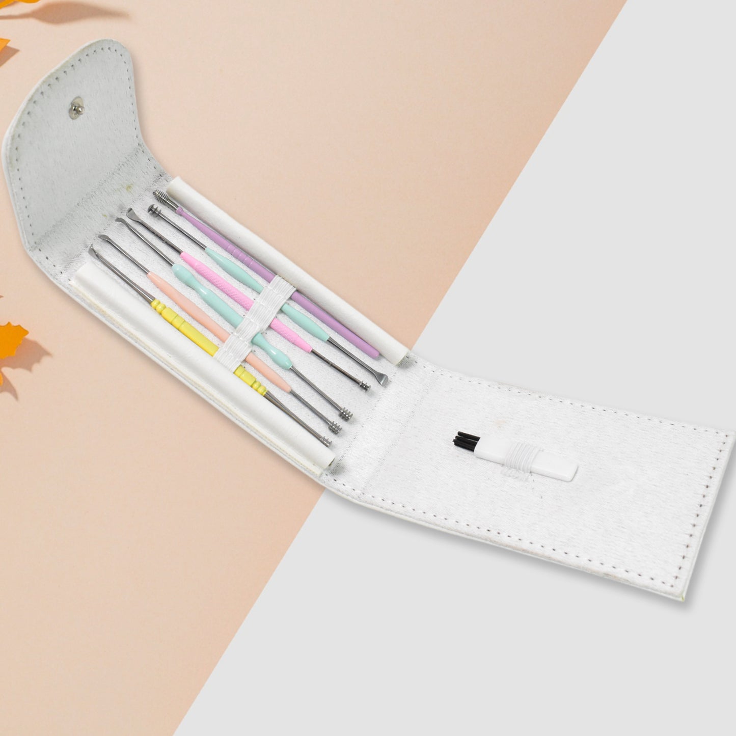 Wukusy 7-piece earwax removal kit with ear cleansing tools, including ear picks and cleaning tools for ear hygiene.