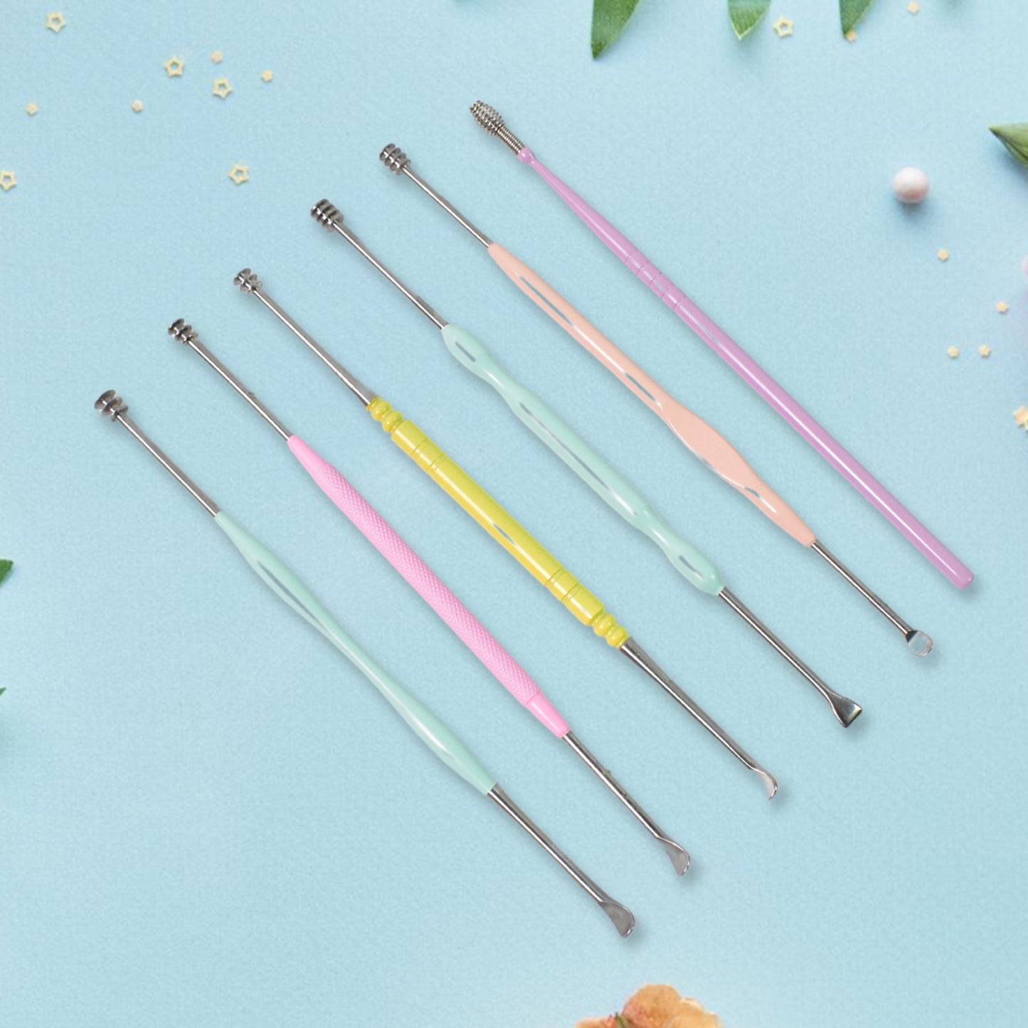 Wukusy 7-piece earwax removal kit with ear cleansing tools and safety instruments for ear hygiene and health care.