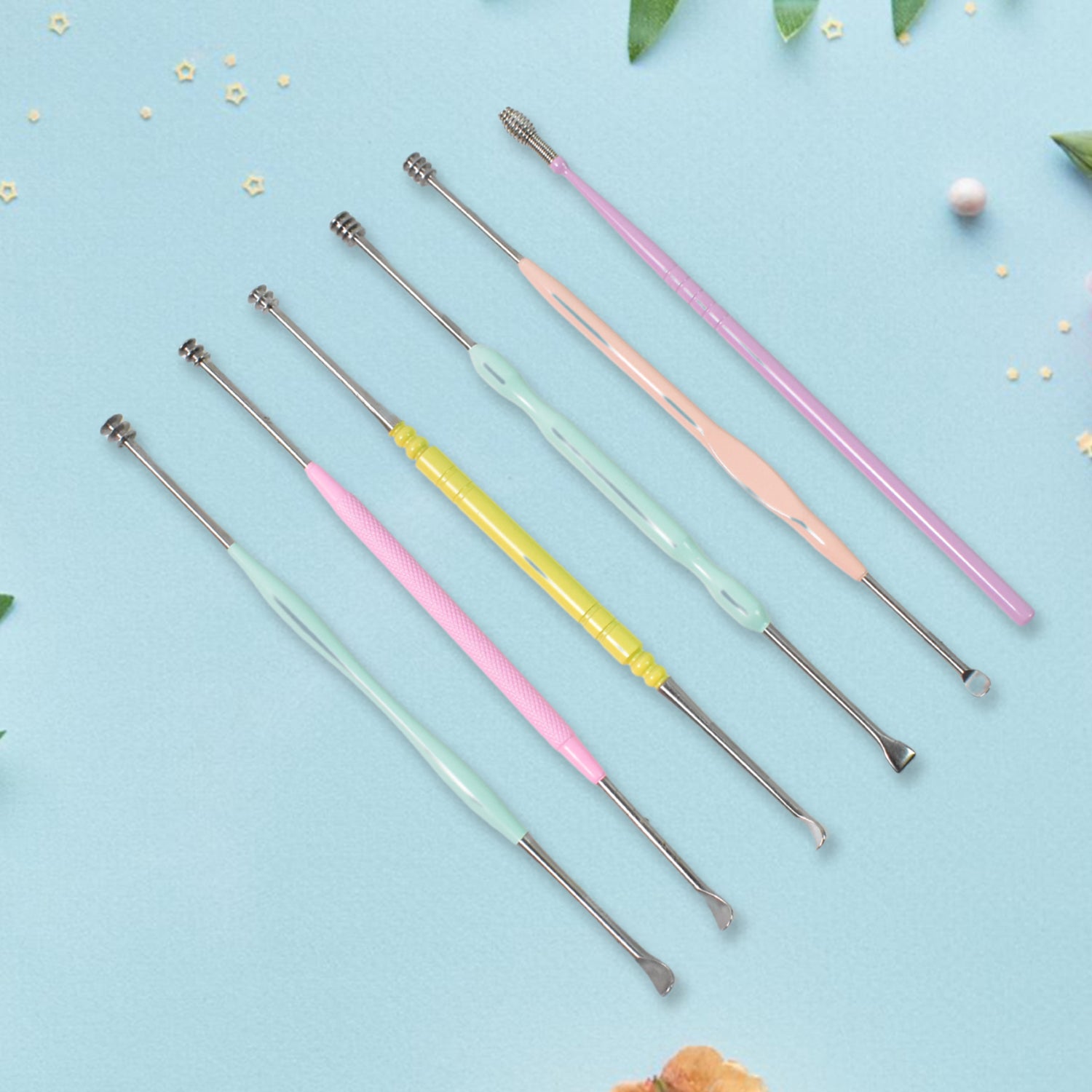 Wukusy 7-piece earwax removal kit with ear cleansing tools and safety instruments for ear hygiene and health care.