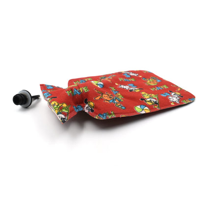 Small Wukusy personal care rubber hot water heating pad bag for pain relief, shown with a textured rubber surface.