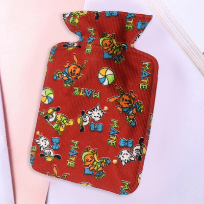 Small Wukusy rubber hot water heating pad bag for pain relief, designed for personal care and soothing warmth.