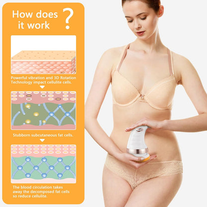 Wukusy 7293 body massager shaping machine with washable pads, adjustable speeds, handheld design for belly, waist, legs, arms, buttocks.