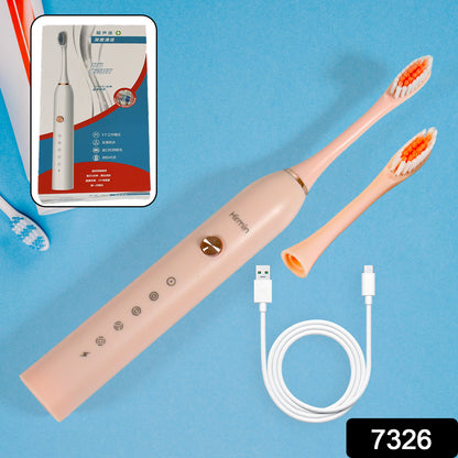 Wukusy electric toothbrush for adults and teens with deep cleansing bristles and extra brush heads in a sleek design.
