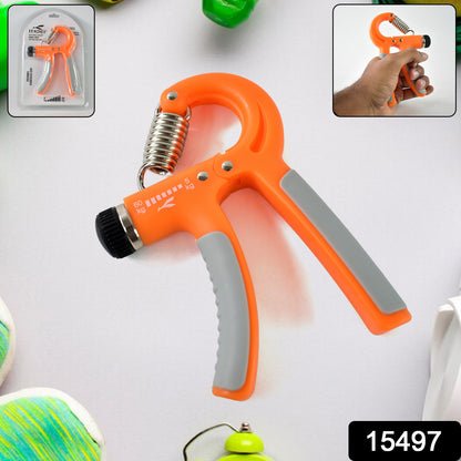 Wukusy adjustable hand grip strengthener with 5kg to 60kg resistance, used for hand and forearm muscle training.