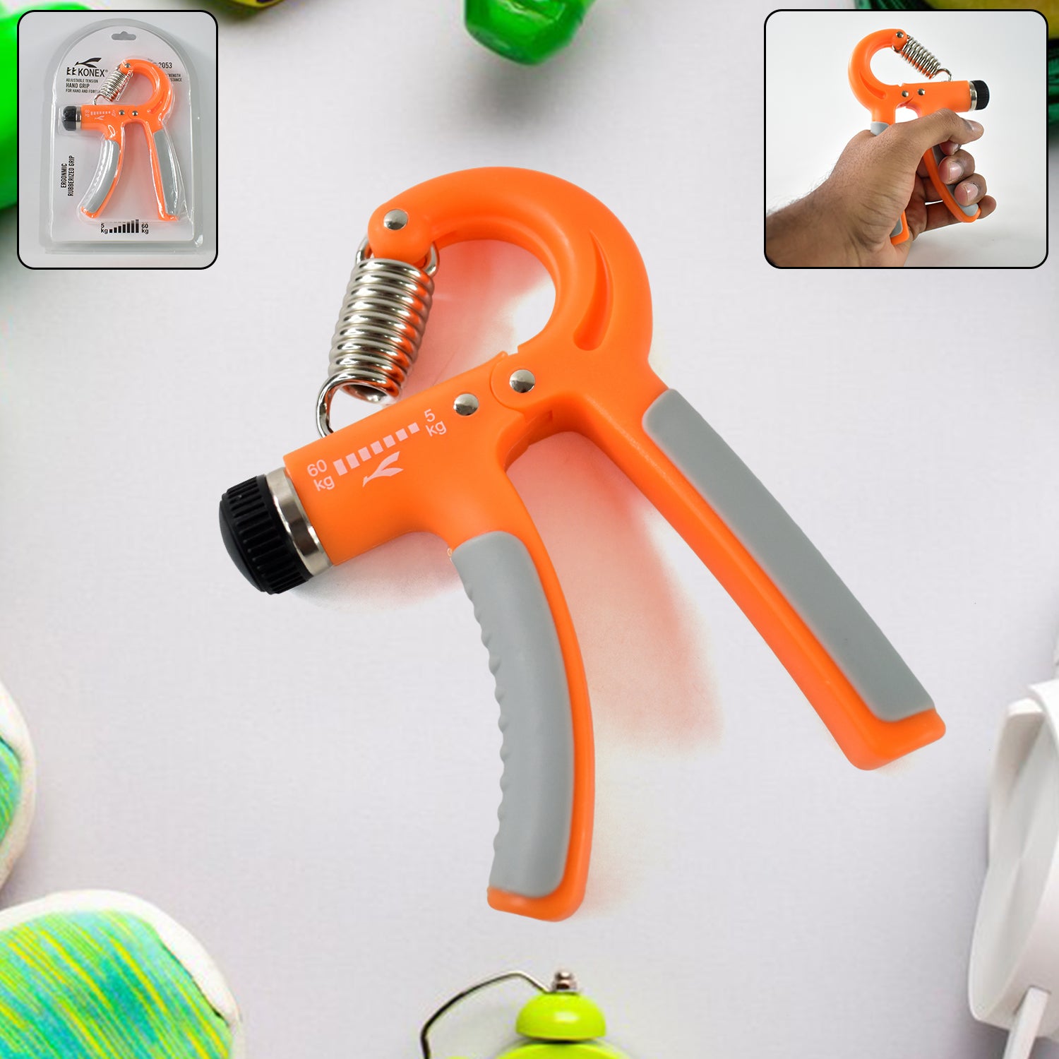 Wukusy adjustable hand grip strengthener with 5kg to 60kg resistance for hand and forearm exercise, health care fitness tool