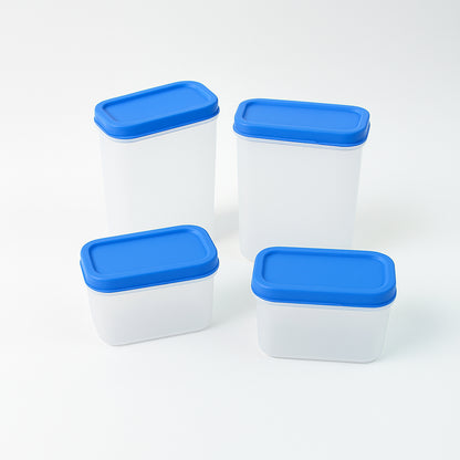 Wukusy Apex Glory plastic storage container box set with four health care storage boxes, clear lids, and secure clips.