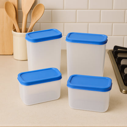 Wukusy Apex Glory plastic storage container box set with four clear health care storage containers for organization.