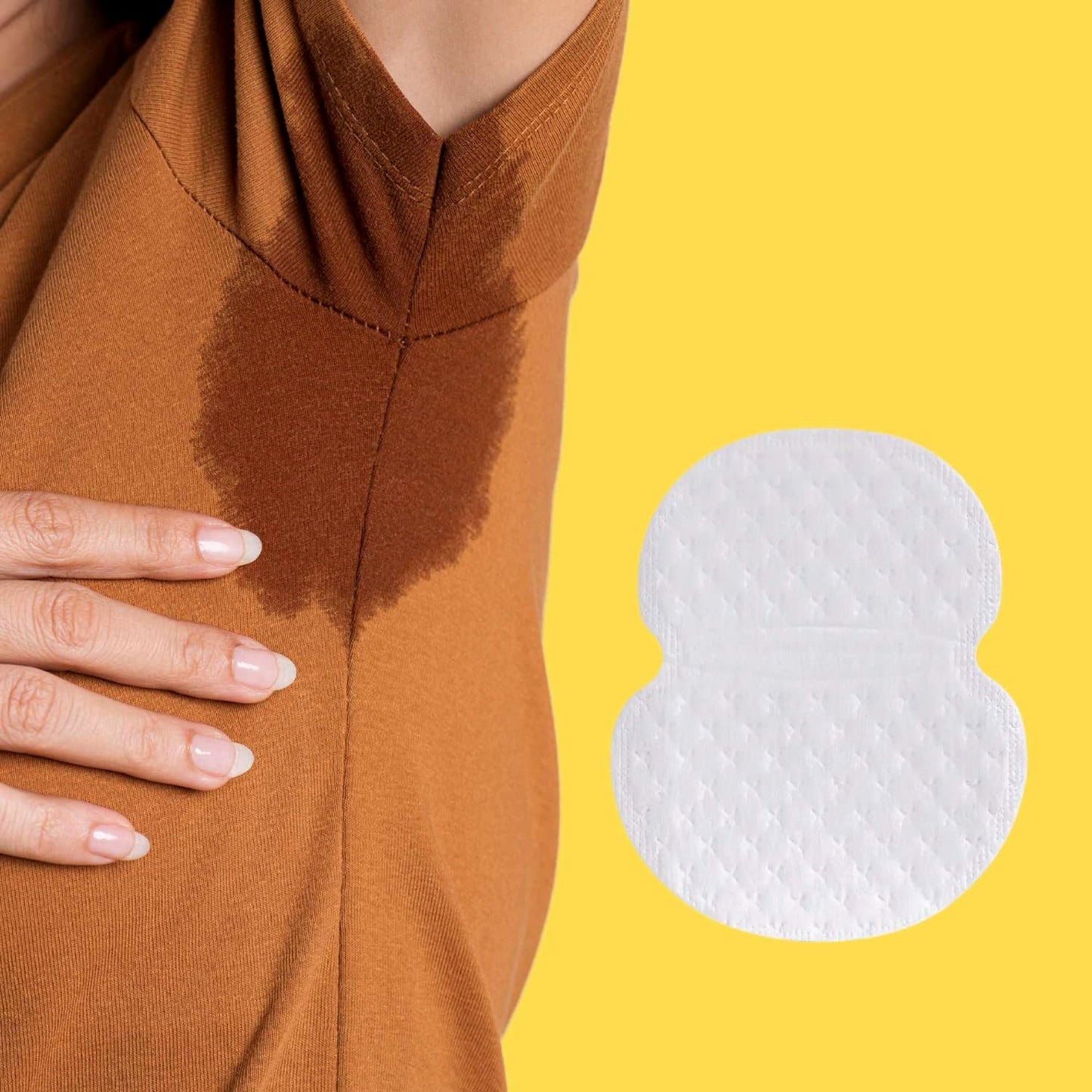 Disposable Wukusy Beautiful Basics Underarms Sweat Pads, pack of 6 sets with 60 pads each, for sweat absorption and odor control.