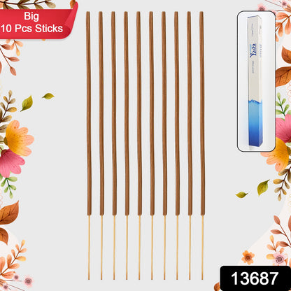 Big Blue Ocean Premium Incense Sticks by Wukusy, 10 fresh 40 cm Agarbatti sticks for health care use, stand not included.